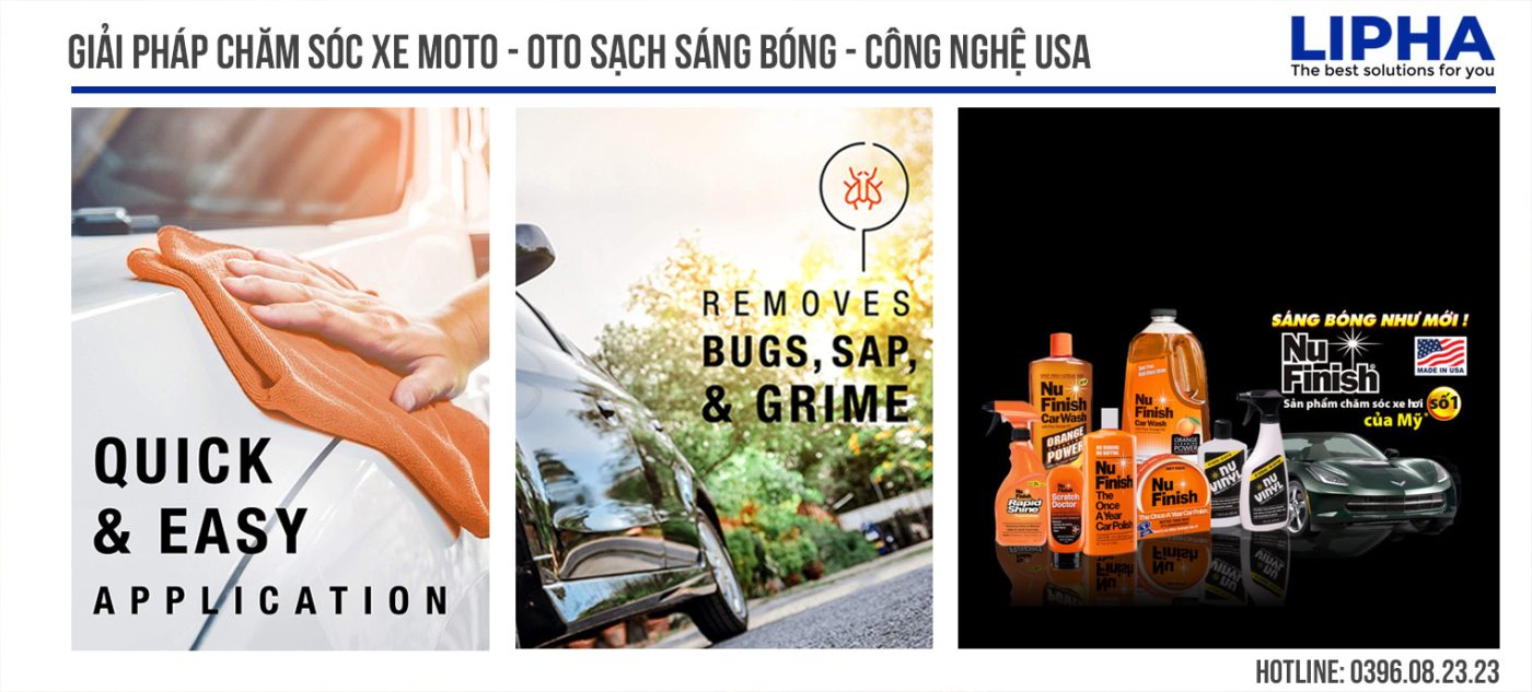 cham soc xe Nu Finish Car Polish Liquid vietnam lipha catalogue banner