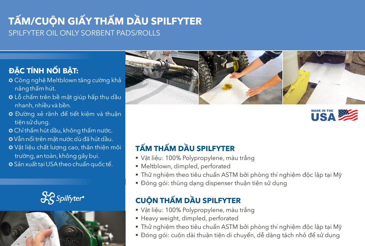 Cuộn Giấy Thấm Dầu Tràn Đổ Spilfyter